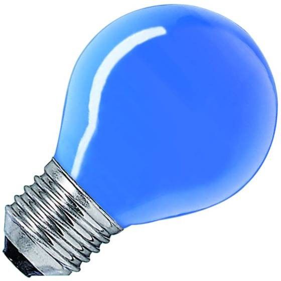 Gloeilamp kogellamp blauw 15W E27